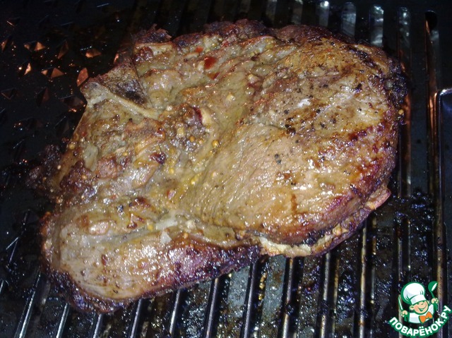 Lamb, roasted on the grill for a picnic