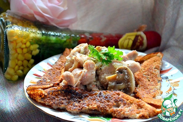 Breton biscuit with chicken and mushrooms