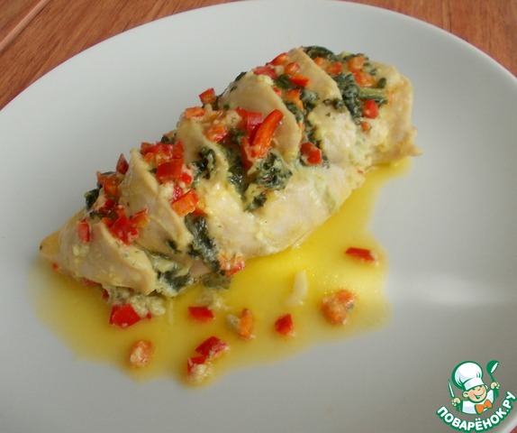 Chicken breast with peppers and spinach