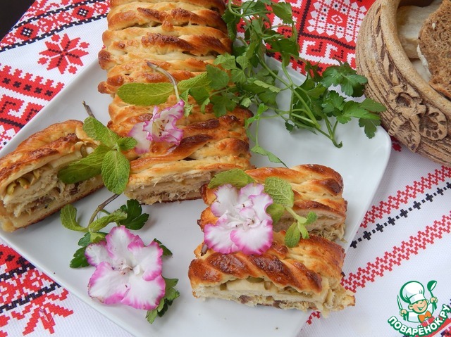 Пирог рыбно-оливковый