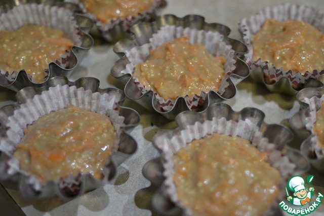 Carrot muffins with dried millet