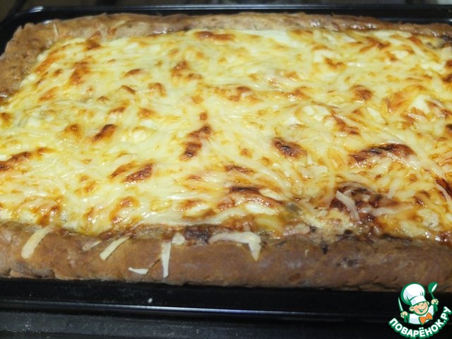 Пирог с диким рисом, курицей и баклажанами