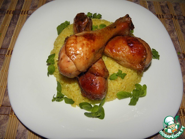 Chicken drumsticks in a honey glaze