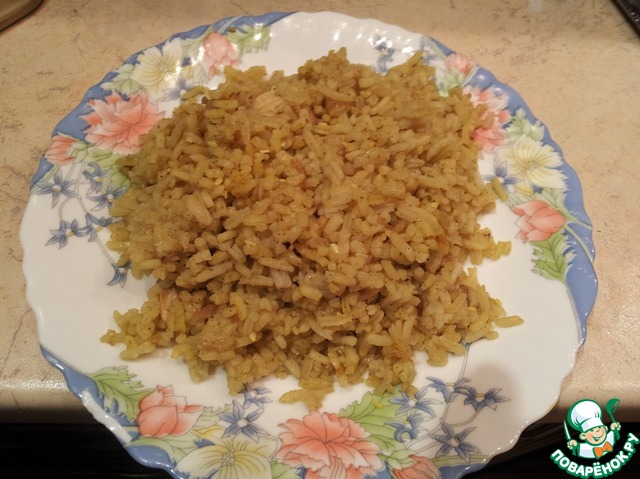 Crisp rice with chicken (almost a risotto)