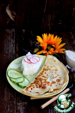 Pancakes with egg filling