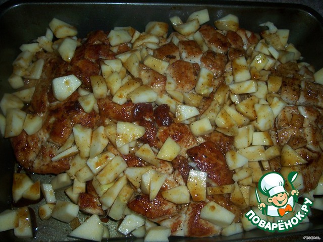 Chicken breast with apples