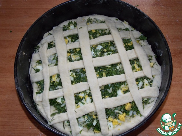 Пирог с яйцом и рисом