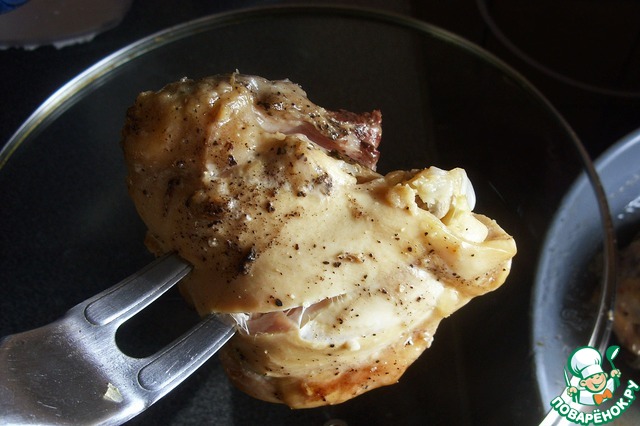 Chicken thigh stewed