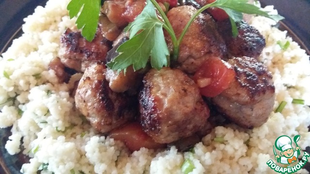 Couscous with vegetables and meatballs