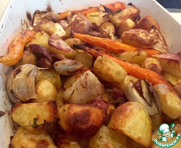 Roasted vegetables with fresh herbs