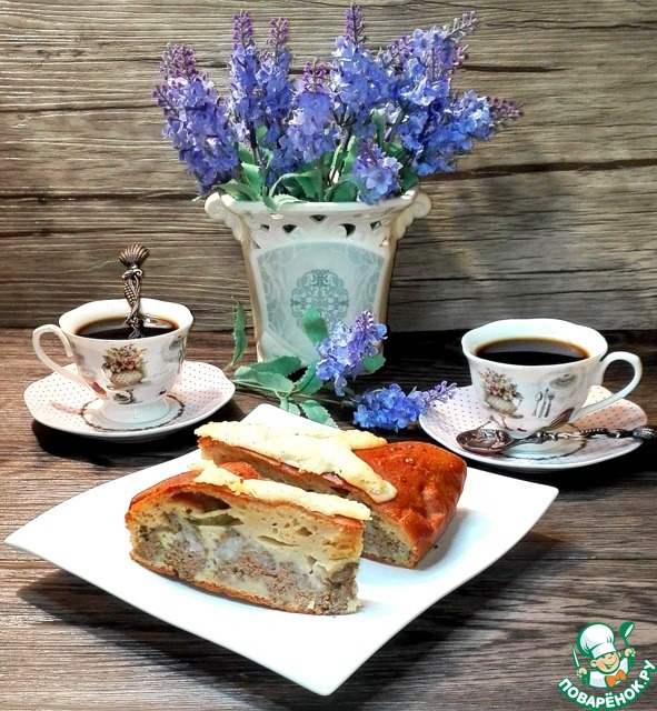 Пирог с печенью и рисом