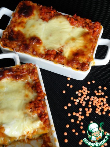 Lasagna with lentils