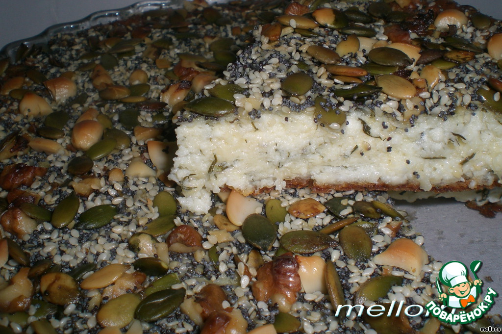 Cheese-cheese casserole with nuts and seeds