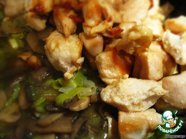 Chicken with mushrooms for dinner