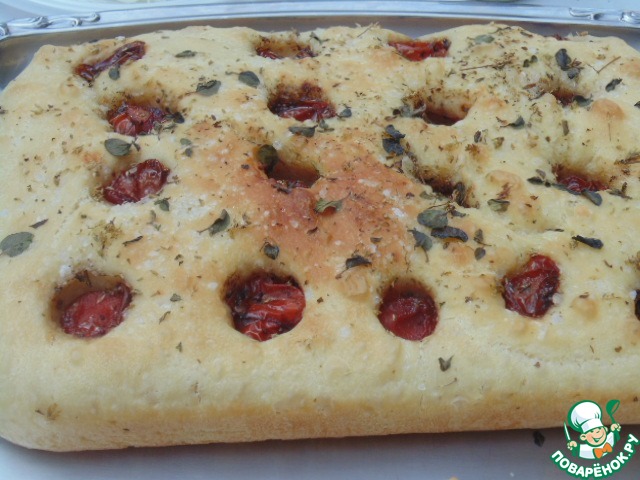 Фокачча с карамельными помидорками