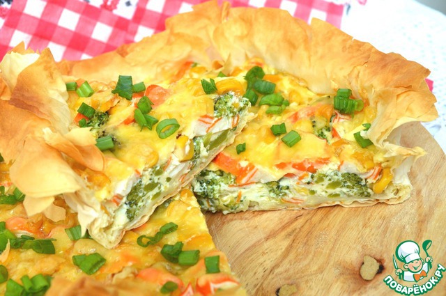 Крабовый легкий киш