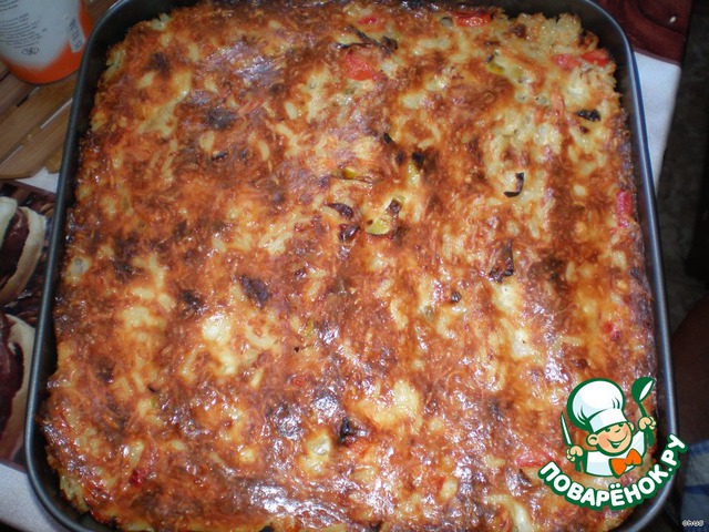 Casserole of chicken with corn