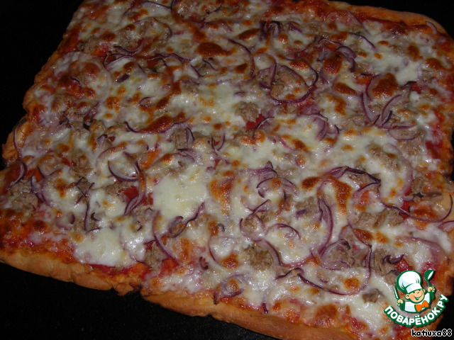 Pizza with tuna and onions