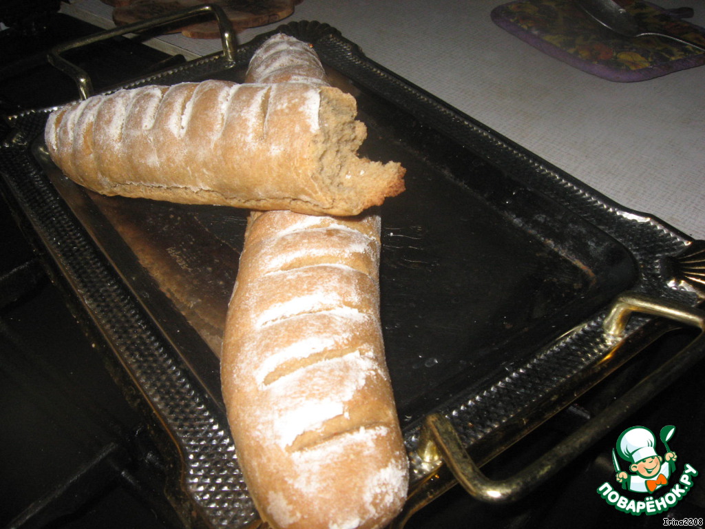 Багеты с отрубями на квасе 
