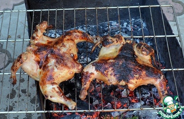 Chicken in a soy-honey marinade