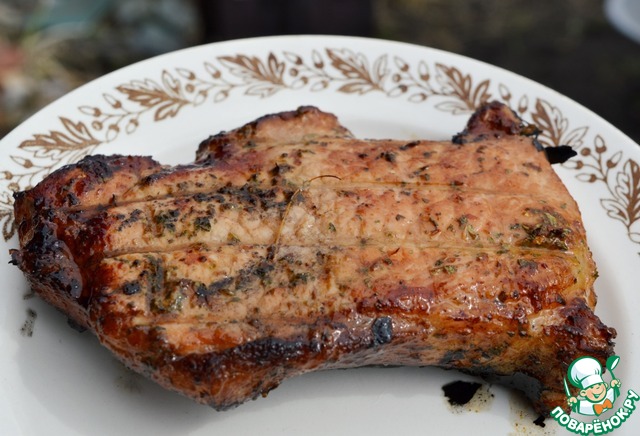 Spicy pork loin on the grill