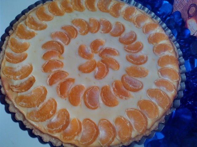 Творожный тарт с мандаринами
