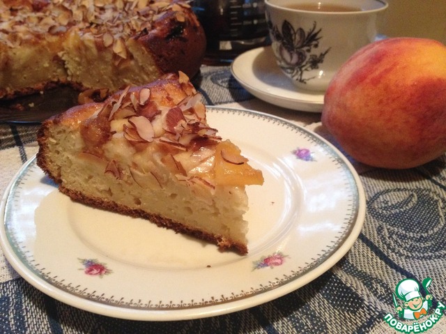 Yoghurt cake with peaches