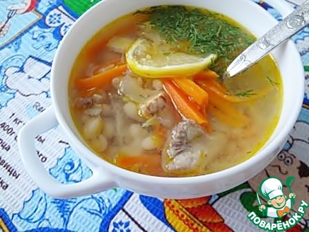 Рыбный суп с белой фасолью