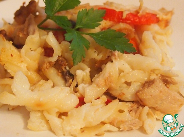 Pasta baked with tuna