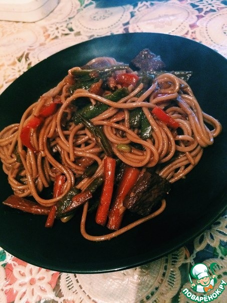 Wok noodles with beef