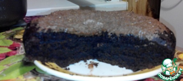 Moist chocolate cake in a slow cooker