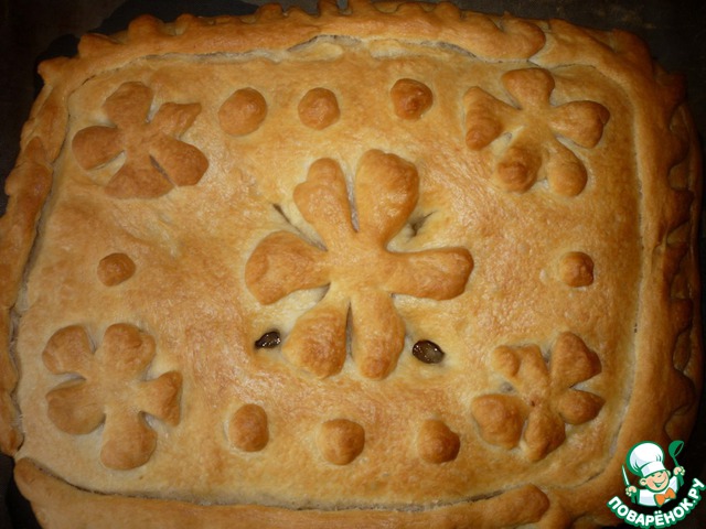 Пирог с рисом и грибами