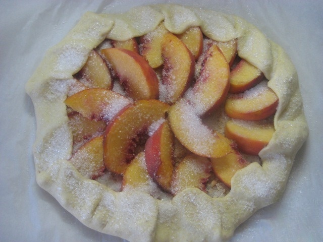 Кукурузная галета с персиками