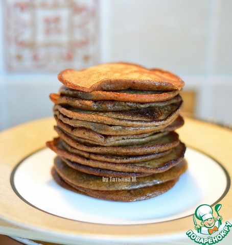 Cherry pancakes with yeast