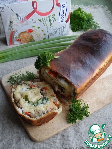 Пирог-рулет с рисом и тунцом