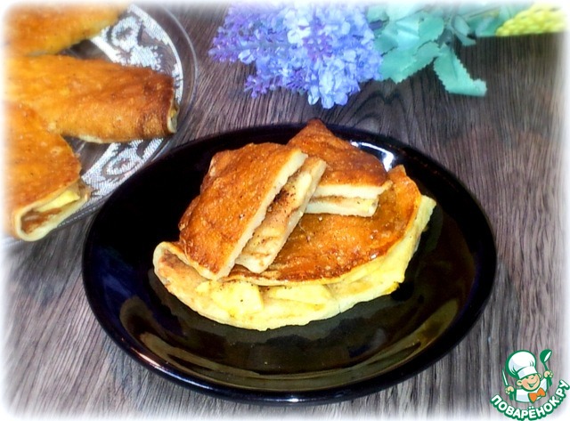 Pancakes with oatmeal and Apple filling