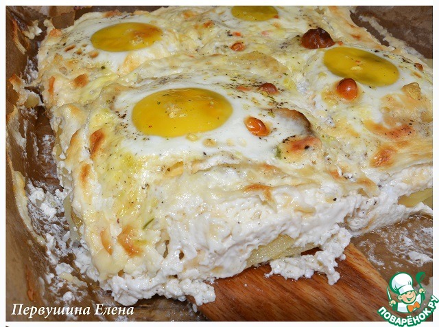 Potato casserole with eggs 