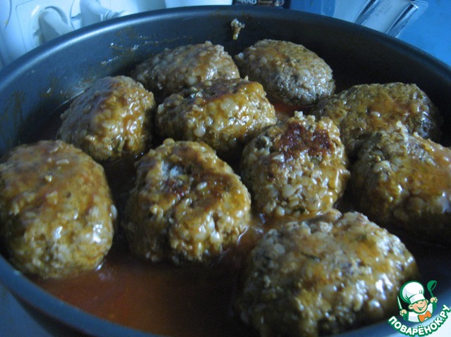 Dumplings or meatballs with buckwheat