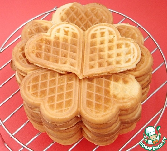 Soft waffles with sour cream
