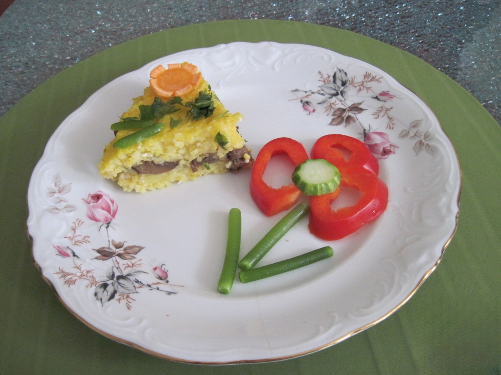 Casserole of corn grits 