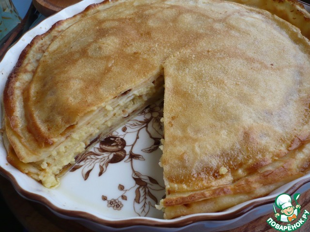 Grandma pancake stuffed with millet