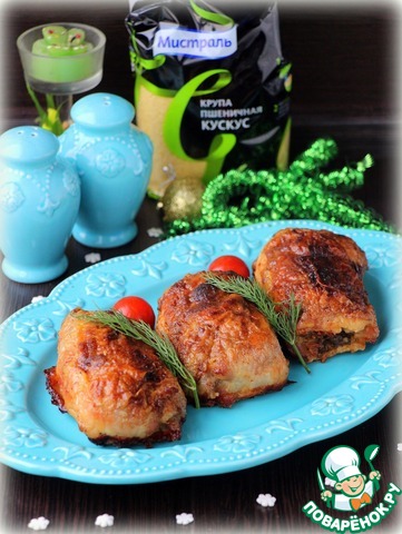 Festive stuffed chicken legs