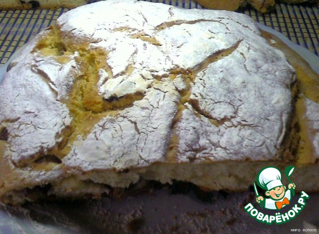 Хлеб домашний с маслинами и чесноком