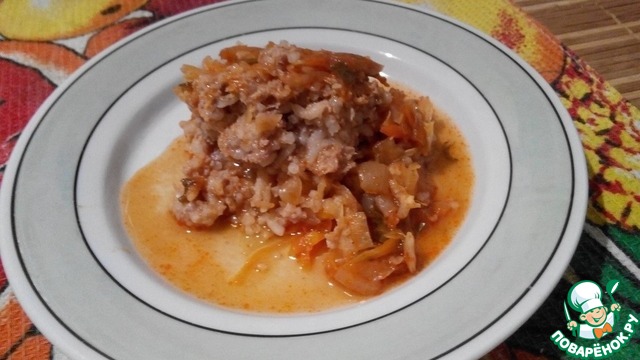 Very lazy cabbage rolls in the microwave