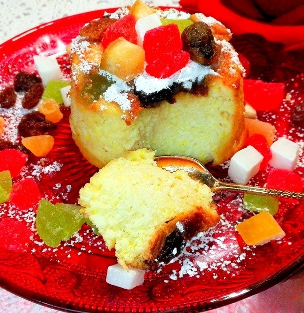 Порционная творожная запеканка с цукатами