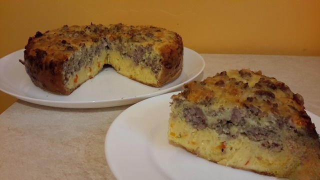 Яичный пирог с фаршем