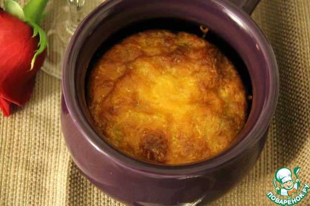 Soufflé with mushrooms and spinach