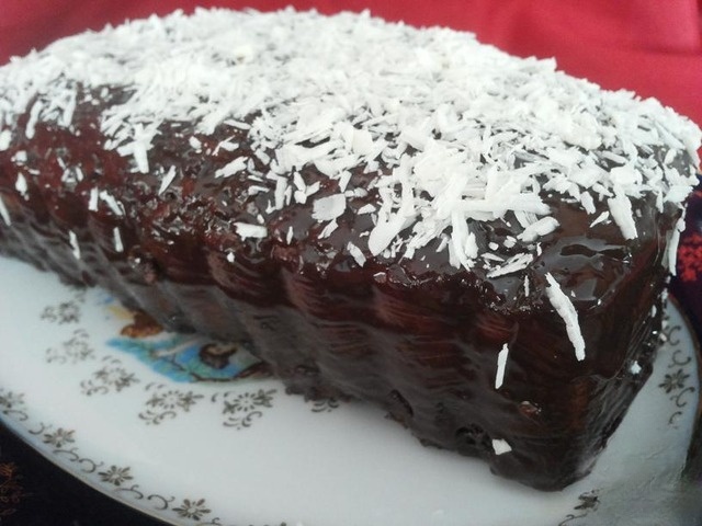 Cupcake with nougat and chocolate