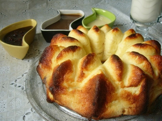 Творожная запеканка с бананами в шоколаде и рисовых хлопьях