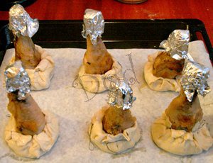 Куриные ножки с начинкой в мешочках